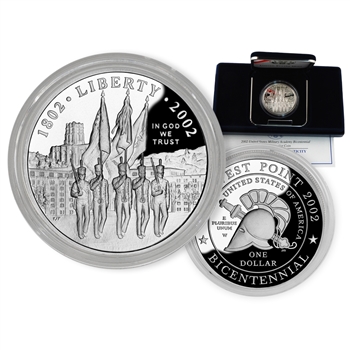 2002 West Point Silver Dollar - Proof - OGP