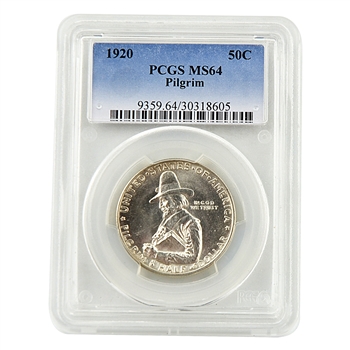 1920 Pilgrim Tercentenary Commemorative Half Dollar - Certified 64