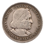 1892 Columbus Commemorative Half Dollar - Circulated