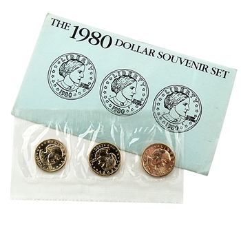 1980 Susan B Anthony PDS Souvenir Mint Set - Government Packaging