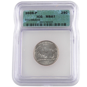 2006 Colorado Quarter Philadelphia Mint Cerified 67