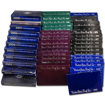 San Francisco Mint Proof Sets - 1968 to 2008 ( 41 sets )