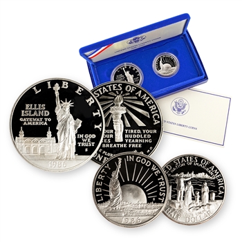 1986 Statue of Liberty Dollar & Half Dollar 2 pc Set - Proof