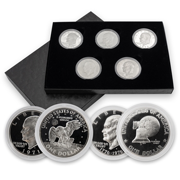 Secret Silver Proof Eisenhower Dollars - 5 pc
