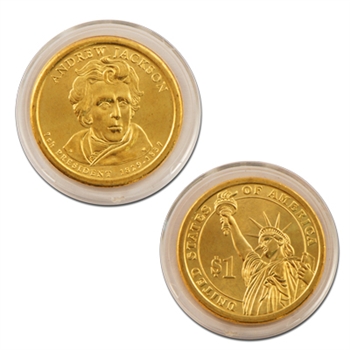 2008 Andrew Jackson Presidential Dollar - Gold - Philadelphia