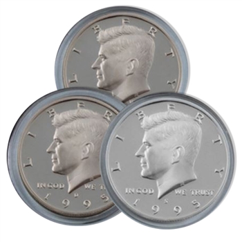 1995 Kennedy Half Dollar 3 pc PDS Set