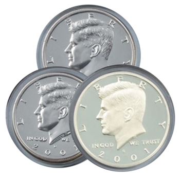 2001 Kennedy Half Dollar 3 pc PDS Set