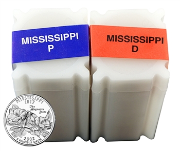 2002 Mississippi Quarter Rolls - Philadelphia & Denver Mints - Uncirculated