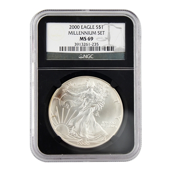 2000 Silver Eagle - Millennium - West Point - NGC 69