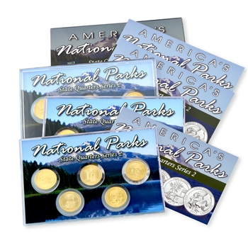 2013 National Parks Quarter Mania Set - PDS - Uncirculated - Gold Layered