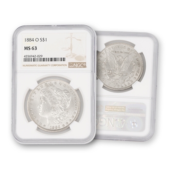 1884 Morgan Silver Dollar-New Orleans-NGC MS63