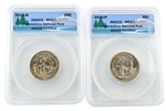 2010 Yellowstone National Park Quarter - P/D Set - ANACS MS67