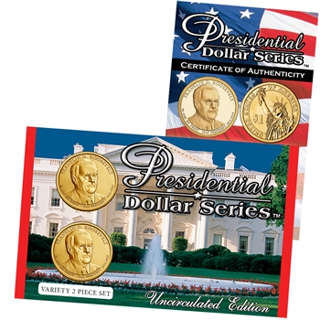 2014 Franklin D. Roosevelt Presidential Dollar Upside Down Lens Set - Philadelphia and Denver