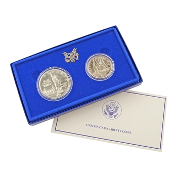 1986 Statue of Liberty Dollar & Half Dollar 2 pc Set - Uncirculated