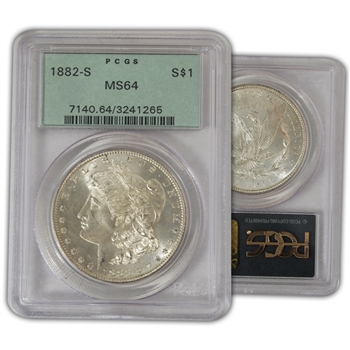 1882 Morgan Silver Dollar - S - PCGS 64