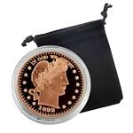 1892 Barber Half Dollar - 1oz Copper Medallion - Proof Like