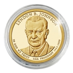 2015 Lyndon B. Johnson Dollar - Philadelphia - Gold Plated