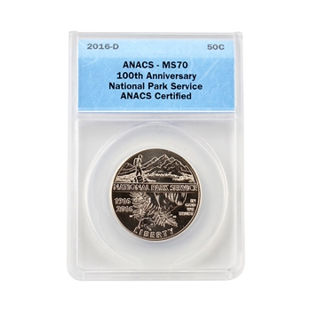 2016 National Parks 100th Ann. Half Dollar - ANACS MS70