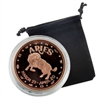 Aries-Zodiac 1oz Copper Poof-March 21 to April 20