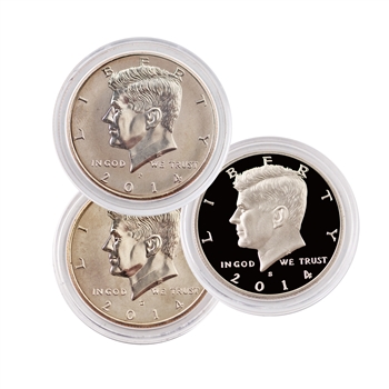 2014 Kennedy Half Dollar - Philadelphia, Denver, and San Francisco - Capsules