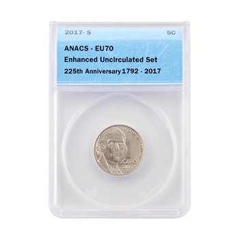 2017 Jefferson Nickel - Enhanced Uncirculated - ANACS 70