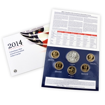 2014 US Mint Annual Uncirculated Dollar Coin Set - 6pc