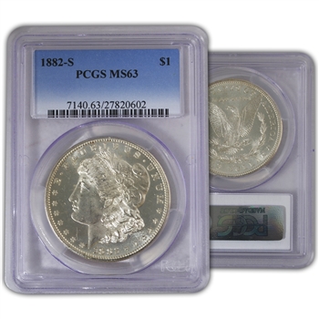 1882 Morgan Silver Dollar - S - PCGS 63