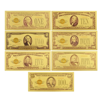 Gold Foil 7 Note Set - Uncirculated