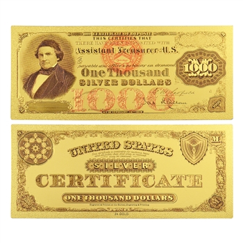 1878 $1000 Silver Note - Uncirculated Gold Foil