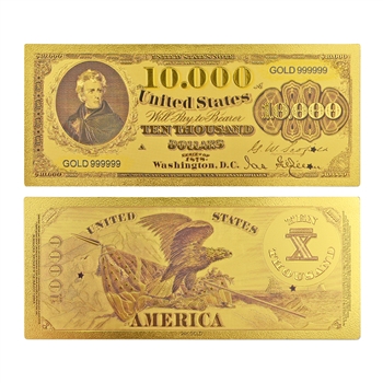 1878 Jackson $10,000 Note - Uncirculated Gold Foil