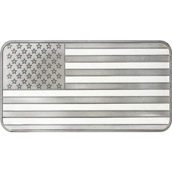 10 Ounce Silver American Flag Bar - .999 Fine Silver