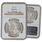 1887 Morgan Silver Dollar - P - NGC 63 Proof Like