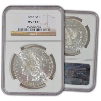 1887 Morgan Silver Dollar - Philadelphia Mint - NGC 63 Proof Like