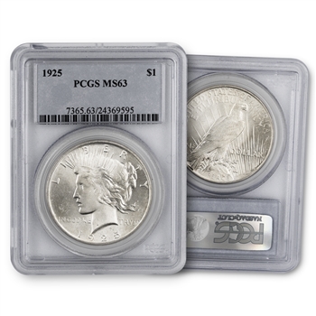 1925 Peace Dollar - Philadelphia - PCGS 63