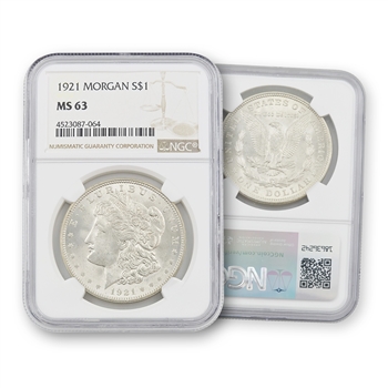 1921 Morgan Dollar-Philadelphia-NGC 63