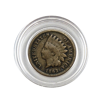 1863 Indian Head Cent - Circulated - Capsule