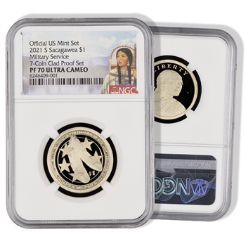 2021 Native American Dollar Proof - Military Service NGC 70