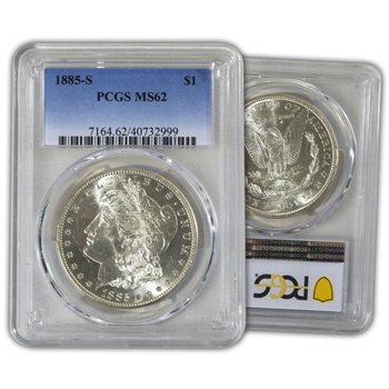 1885 Morgan Silver Dollar - S - PCGS 62