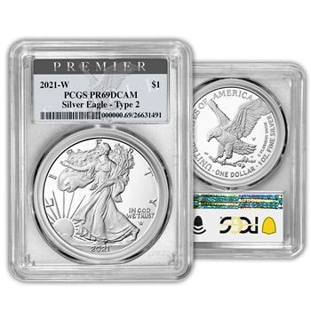 2021 Silver Eagle - Type 2 - Premier - PCGS 69