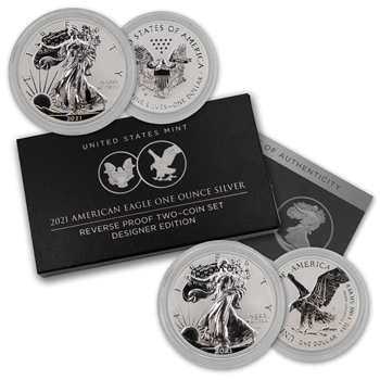 2021 Silver Eagle T1(W) / T2(S) Reverse Proof 2pc Set - OGP