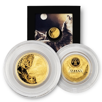 2021 Mongolia Mystic Wolf - 1/10 oz Gold - Proof