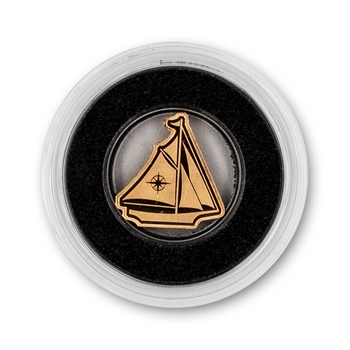 2022 Palau  Sail Boat 1/2 Gram Gold Silk Finish