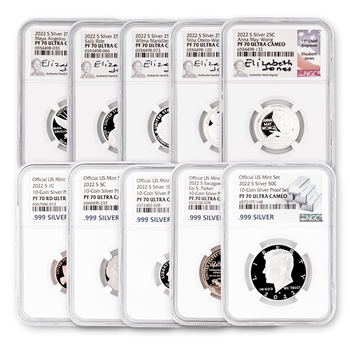 2022 US Silver Proof Set (10 pc)-NGC 70