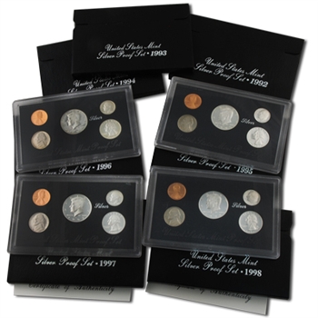 The 1st San Francisco Silver Proof Sets 1992-1998(7 sets)