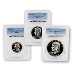 1976 Proof Three Piece Silver Set - Certified 69