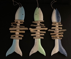 Wood Fish Garland Astd Colors