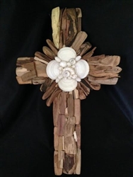 Driftwood Cross With Shells