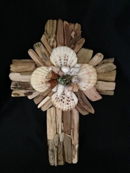 Driftwood Cross With Shells