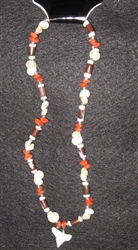 Umbonium Shell Necklace W/Shark Tooth