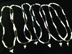 Coco Bead Necklace W/ Shark Tooth 18 inch